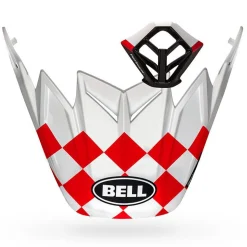 Visors-Bell Helmets Moto-9 Visor/Mouthpiece Kit Fasthouse Checkers Matte White/Red