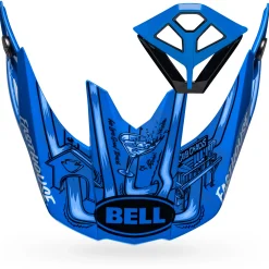 Visors-Bell Helmets Moto-10 Visor/Mouthpiece Kit Fasthouse DID 23 Matte/Gloss Blue/Gray