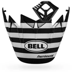 Visors-Bell Helmets Moto-9 Visor/Mouthpiece Kit Fasthouse Stripes Matte White/Black