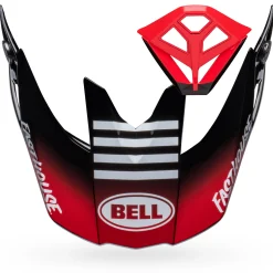 Visors-Bell Helmets Moto-10 Visor/Mouthpiece Kit Fasthouse Privateer Gloss Black/Red
