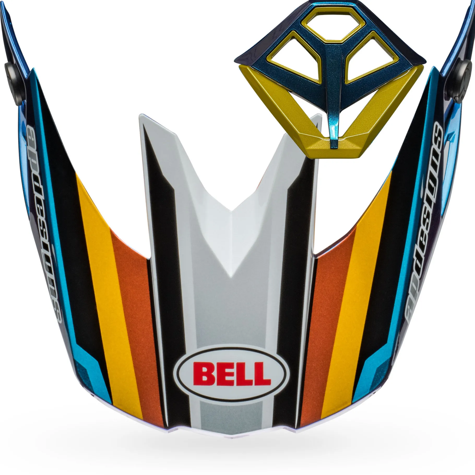 Visors-Bell Helmets Moto-10 Visor/Mouthpiece Kit Tomac Replica 24 Gloss White/Gold