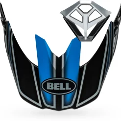 Visors-Bell Helmets Moto-10 Visor/Mouthpiece Kit Webb Marmont Gloss North Carolina Blue