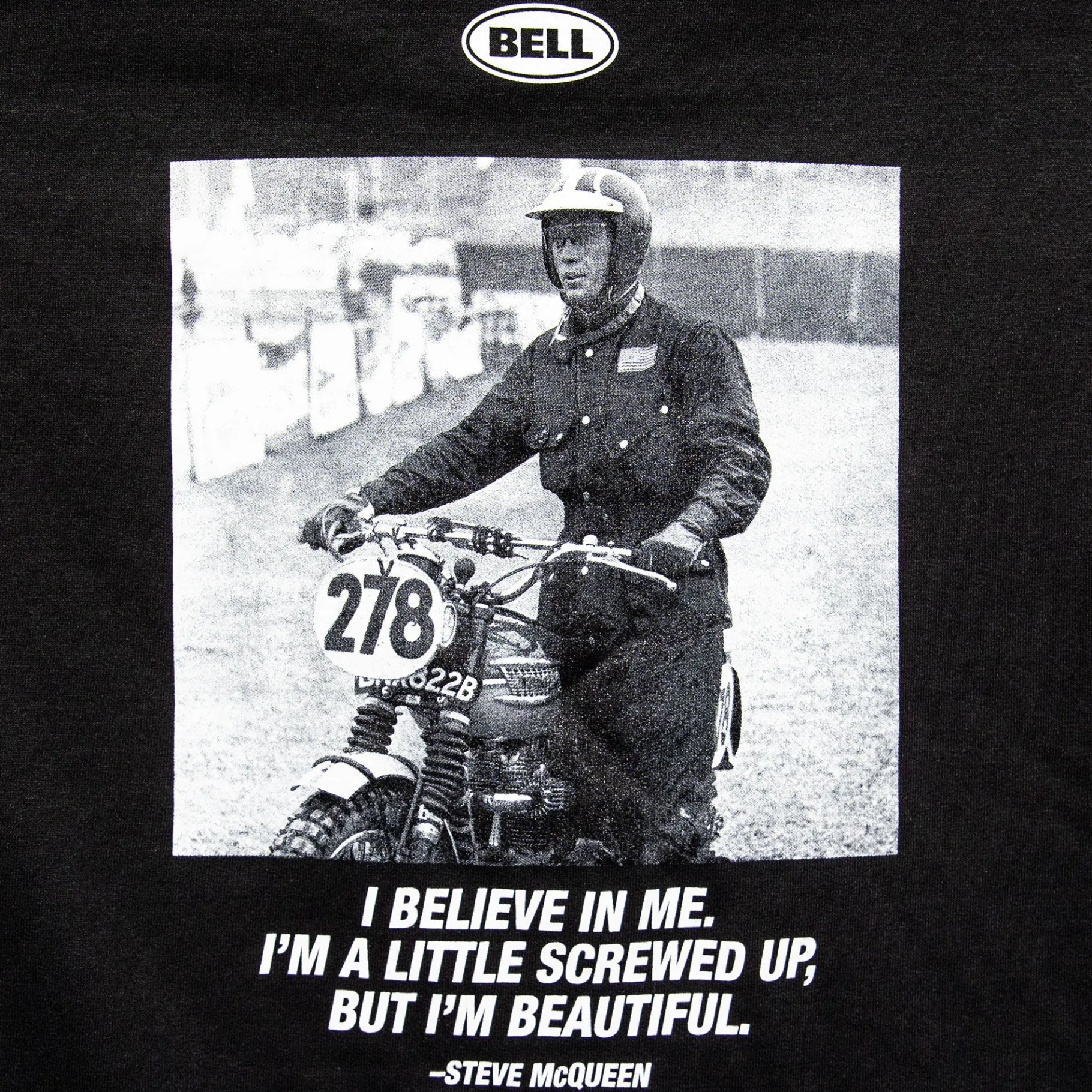 Apparel & More-Bell Helmets Steve McQueen Believe Long Sleeve Crewneck Sweatshirt Black