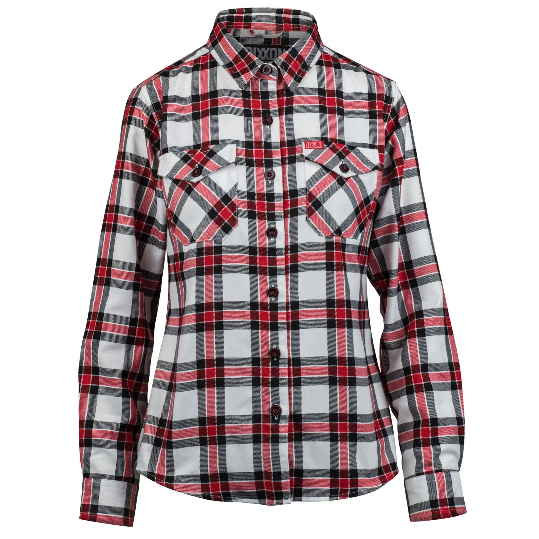 Apparel & More-Bell Helmets Women's Bell + Dixxon Long Sleeve Flannel Shirt White/Red/Black