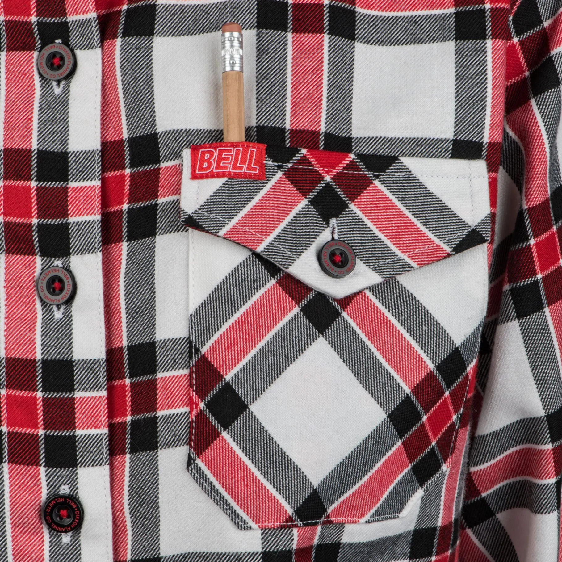 Apparel & More-Bell Helmets Women's Bell + Dixxon Long Sleeve Flannel Shirt White/Red/Black